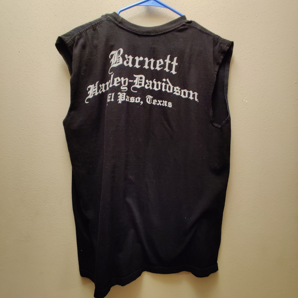 Mens Size Large Harley-Davidson Black Sleeveless T-Shirt - Picture 7 of 11